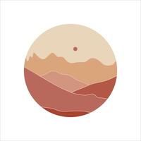 Circle mountain landscape background element vector