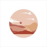 Circle mountain landscape background element vector