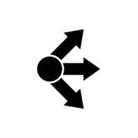 Propagate arrows icon. Simple solid style. Expansion, expand, diffusion, outward, spread, arrow, human resources concept. Black silhouette, glyph symbol. Isolated. vector
