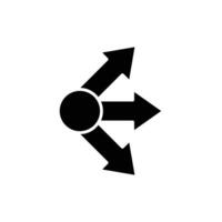 Propagate arrows icon. Simple solid style. Expansion, expand, diffusion, outward, spread, arrow, human resources concept. Black silhouette, glyph symbol. Isolated. vector