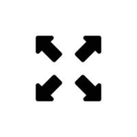 Four arrows icon. Simple solid style. Arrow, direction, square, road, traffic, option, pathway, way concept. Black silhouette, glyph symbol. Isolated. vector