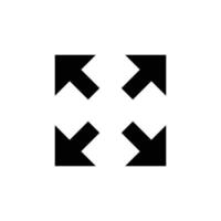 Four arrows icon. Simple solid style. Arrow, direction, square, road, traffic, option, pathway, way concept. Black silhouette, glyph symbol. Isolated. vector