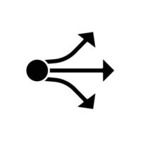 Propagate arrows icon. Simple solid style. Expansion, expand, diffusion, outward, spread, arrow, human resources concept. Black silhouette, glyph symbol. Isolated. vector