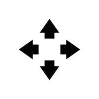 Four arrows icon. Simple solid style. Arrow, direction, square, road, traffic, option, pathway, way concept. Black silhouette, glyph symbol. Isolated. vector