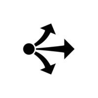 Propagate arrows icon. Simple solid style. Expansion, expand, diffusion, outward, spread, arrow, human resources concept. Black silhouette, glyph symbol. Isolated. vector