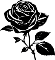 Timeless stencil rose silhouette, perfect for elegant crafts. Ai-generated. png