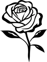 Timeless stencil rose silhouette, perfect for elegant crafts. Ai-generated. png