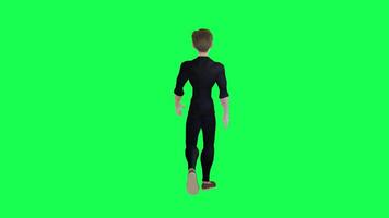 3d personaje en un verde pantalla, chromakey fondo, linda y divertido, haciendo diferente cosas, representación 3d caracteres y gente. video