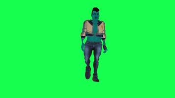 3D character on a green screen, chromakey background, cute and funny, doing different things, rendering 3D characters and people. video