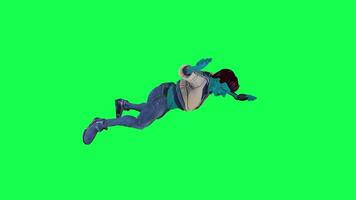 3D character on a green screen, chromakey background, cute and funny, doing different things, rendering 3D characters and people. video