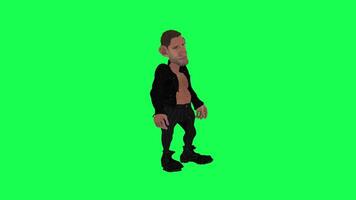 animation de une Homme des cavernes dans une vert écran chrominance clé Contexte Faire différent des choses avec différent le rendu modes de 3d gens video