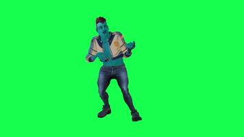 3D character on a green screen, chromakey background, cute and funny, doing different things, rendering 3D characters and people. video