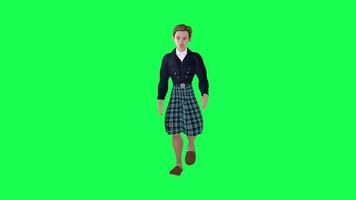 3D character on a green screen, chromakey background, cute and funny, doing different things, rendering 3D characters and people. video