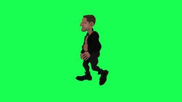 Animation of a caveman in a green screen chroma key background doing different things with different rendering modes of 3D people video