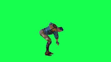 3d cartoon character green screen chroma key soldier space man cute walk talk run action deffernt vewe video