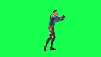 3d cartoon character green screen chroma key soldier space man cute walk talk run action deffernt vewe video