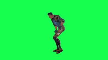 3d cartoon character green screen chroma key soldier space man cute walk talk run action deffernt vewe video