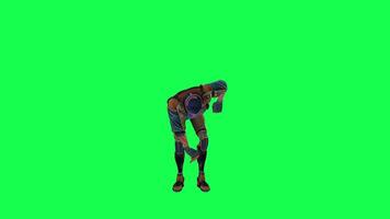 3d cartoon character green screen chroma key soldier space man cute walk talk run action deffernt vewe video