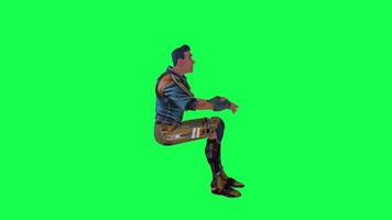 3d desenho animado personagem verde tela croma chave soldado espaço homem fofa andar conversa corre açao diferente sim video