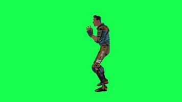 3d cartoon character green screen chroma key soldier space man cute walk talk run action deffernt vewe video