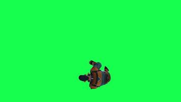 3d cartoon character green screen chroma key soldier space man cute walk talk run action deffernt vewe video