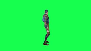 3d cartoon character green screen chroma key soldier space man cute walk talk run action deffernt vewe video