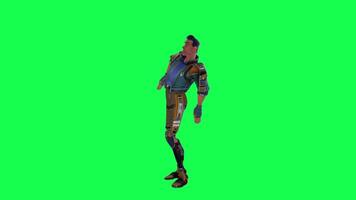 3d cartoon character green screen chroma key soldier space man cute walk talk run action deffernt vewe video