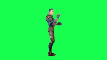 3d cartoon character green screen chroma key soldier space man cute walk talk run action deffernt vewe video