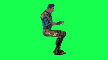 3d cartoon character green screen chroma key soldier space man cute walk talk run action deffernt vewe video