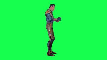 3d cartoon character green screen chroma key soldier space man cute walk talk run action deffernt vewe video