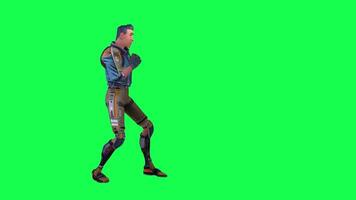 3d cartoon character green screen chroma key soldier space man cute walk talk run action deffernt vewe video