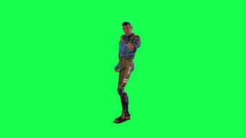 3d cartoon character green screen chroma key soldier space man cute walk talk run action deffernt vewe video