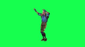 3d cartoon character green screen chroma key soldier space man cute walk talk run action deffernt vewe video