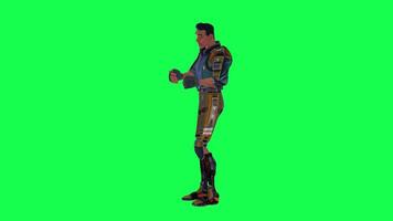 3d cartoon character green screen chroma key soldier space man cute walk talk run action deffernt vewe video