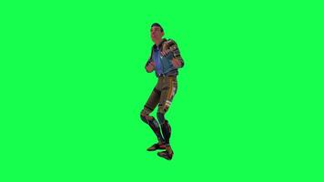 3d cartoon character green screen chroma key soldier space man cute walk talk run action deffernt vewe video