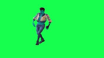 3D character on a green screen, chromakey background, cute and funny, doing different things, rendering 3D characters and people. video