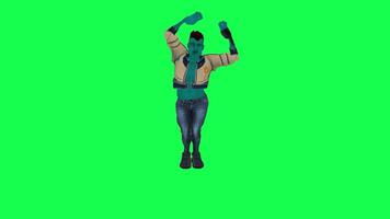 Space cartoon character in green screen chroma kback ground doing different things, moving, running, jumping, 3D character animation rendering video