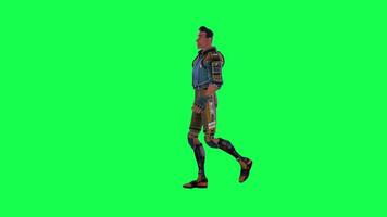 3d cartoon character green screen chroma key soldier space man cute walk talk run action deffernt vewe video