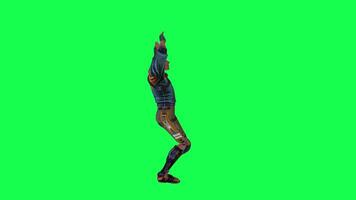 3d cartoon character green screen chroma key soldier space man cute walk talk run action deffernt vewe video