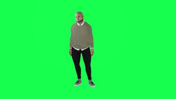 animación de un cavernícola en un verde pantalla croma llave antecedentes haciendo diferente cosas con diferente representación modos de 3d personas video