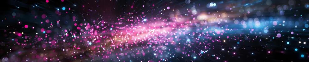 Cosmic phenomenon with streaming pink and blue lights photo