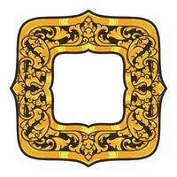 Isolated borders or frames ornament. Ornamental elements for your designs. Black and gold colors. Floral carving decoration for postcards or invitations for social media. vector