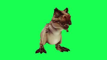 3d trex dinosaure vert écran chrominance clé rendre animation différent angle animal video