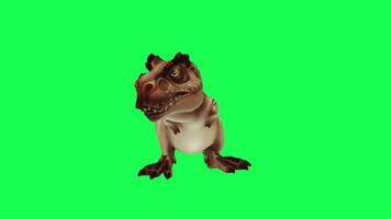 3d trex dinosaurus groen scherm chroma sleutel geven animatie verschillend hoek dier video