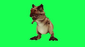 3d trex dinosaur green screen chroma key render animation different angle animal video