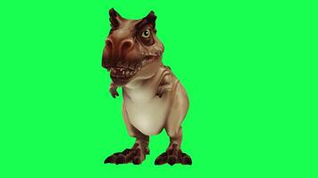 3d trex dinosaur green screen chroma key render animation different angle animal video