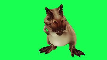 3d trex dinosaur green screen chroma key render animation different angle animal video