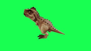 3d t Rex dinosaurie grön skärm krom nyckel framställa animering annorlunda vinkel djur- video