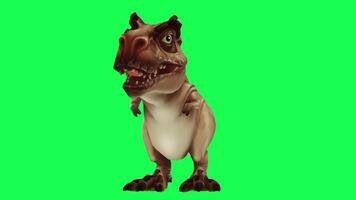 3d trex dinosaur green screen chroma key render animation different angle animal video