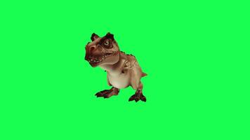 3d trex dinosaur green screen chroma key render animation different angle animal video